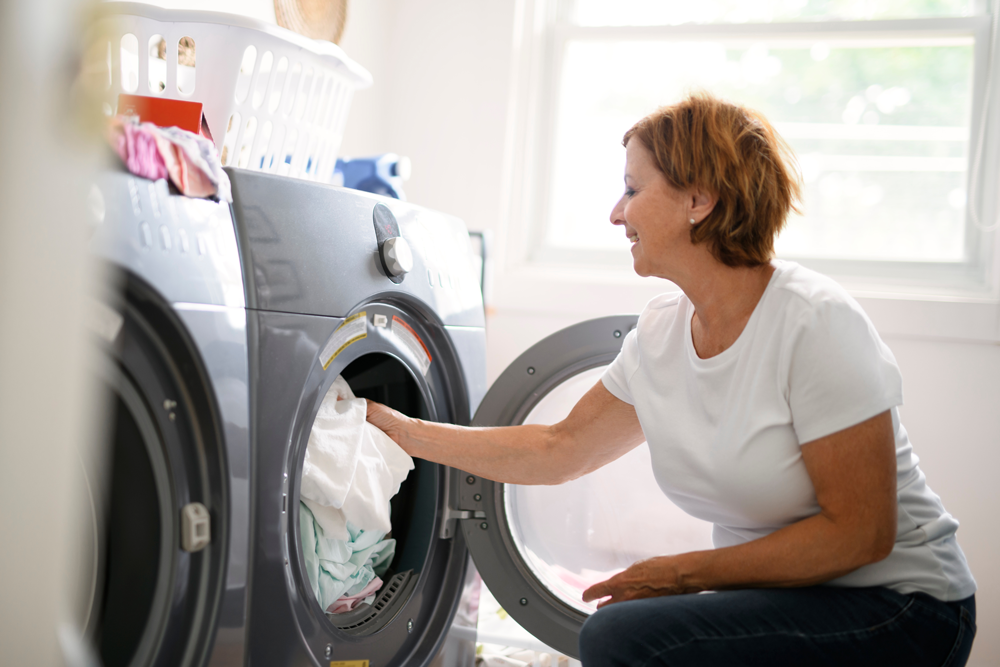 woman doing laundry